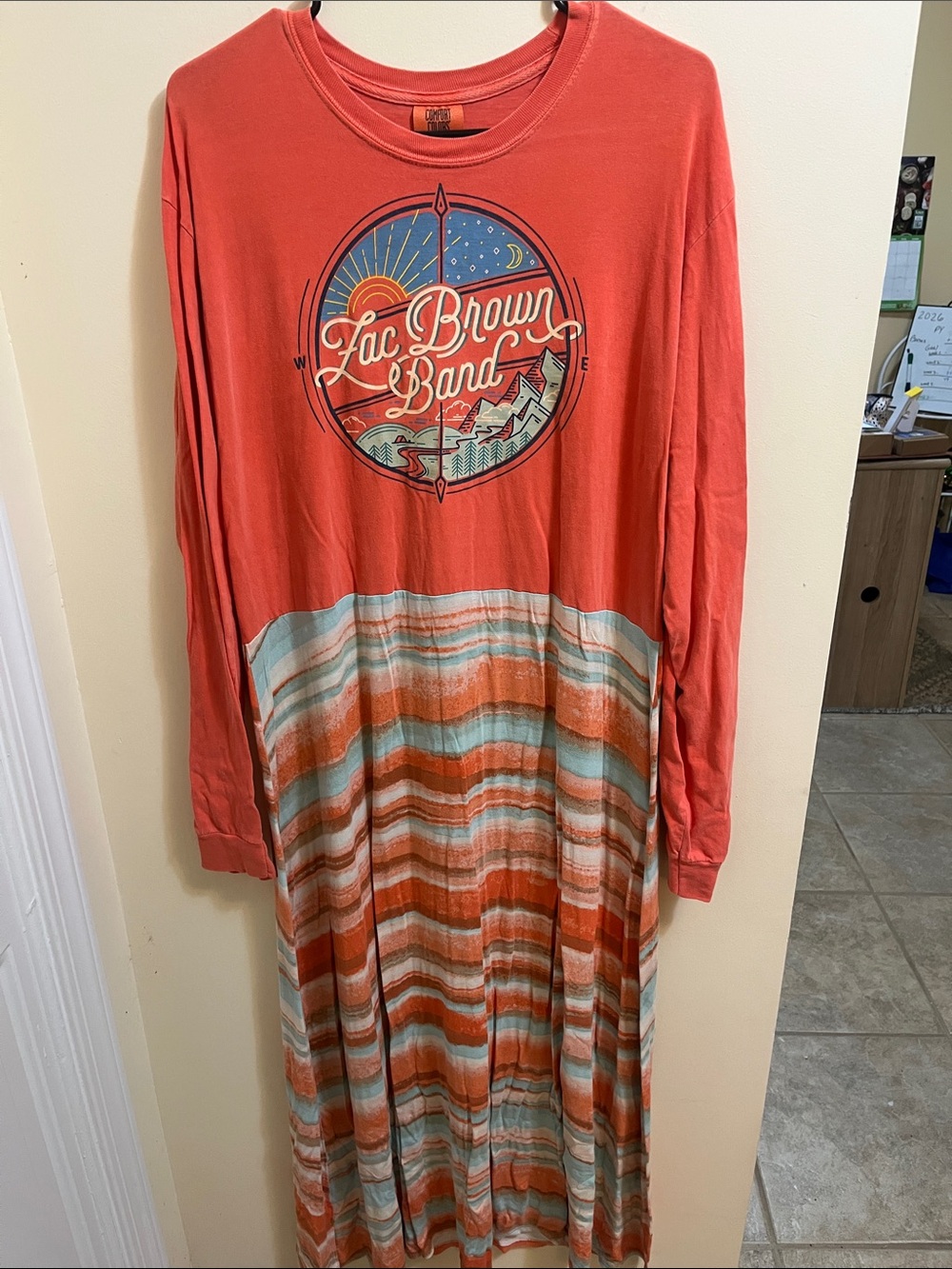 Zac Brown Band Coral Long Sleeve Maxi Dress